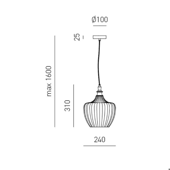 Gea luce cleofe lampada a sospensione colore blu