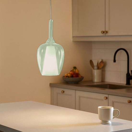 Gea luce ofelia lampada a sospensione per cucina moderna in vetro