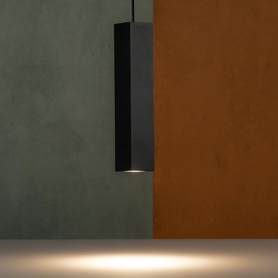 Ondaluce so aloa lampada a sospensione nero quadrato per bancone Ondaluce so aloa lampada a sospensione nero quadrato per bancone