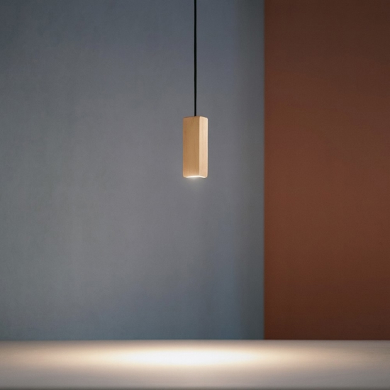 Lampada a sospensione aloa oro sabbia ondaluce parallelepipedo