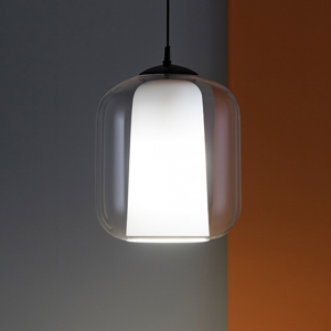 Ondaluce so bonnie2 vetro trasparente base nero lampada sospensione