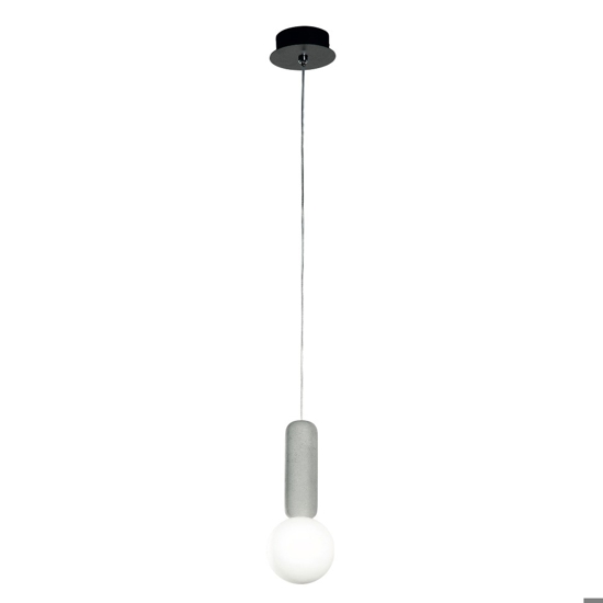 Lampada a sospensione per isola cemento ondaluce rock vetro bianco Lampada a sospensione per isola cemento ondaluce rock vetro bianco