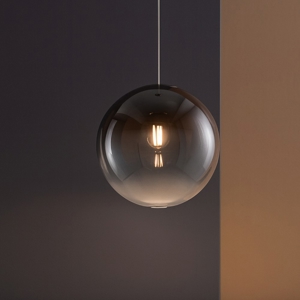 Lampada a sospensione sfera di vetro bronzo
