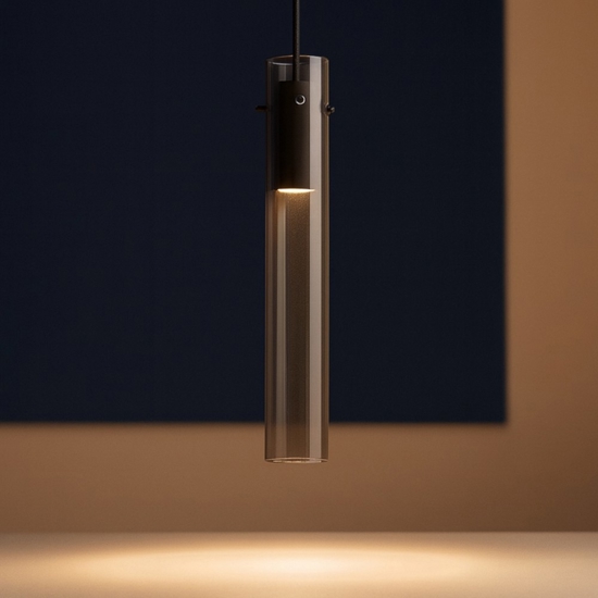 Lampada a sospensione per isola cucina flam sp vetro fume' led Lampada a sospensione per isola cucina flam sp vetro fume' led