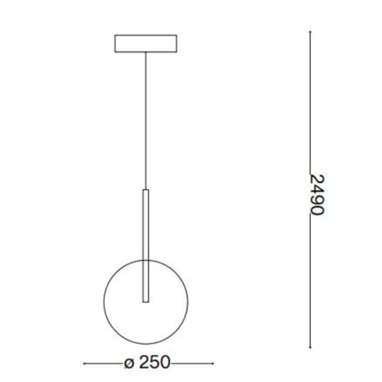 Ideal lux equinoxe sp1 d25 lampada a sospensione vetro fume' sfumato