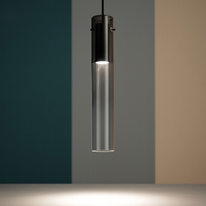 Flam sp ideal lux lampada a sospensione cilindro vetro sfumato led