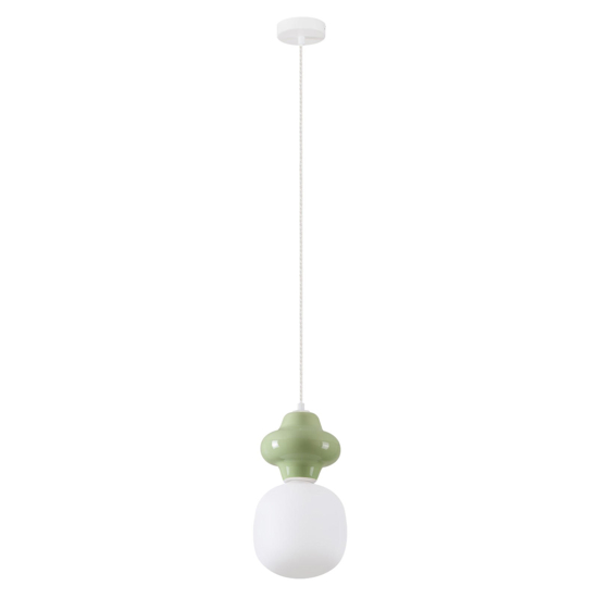 Lampada a sospensione di ceramica verde pastello moderna