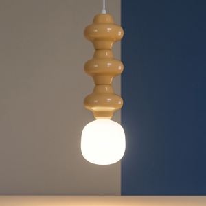 Lampada di ceramica moderna giallo pastello