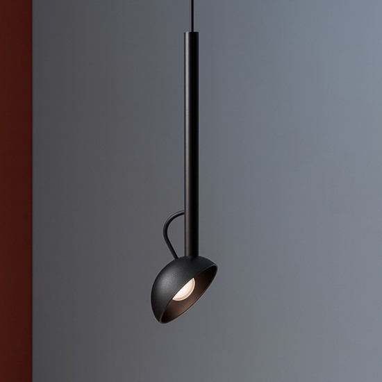 Lampada a sospensione per comodino nera parabola magnetica orientabile
