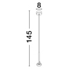 Lampada a sospensione per isola cucina nera parabola magnetica orientabile led 4w 3000k