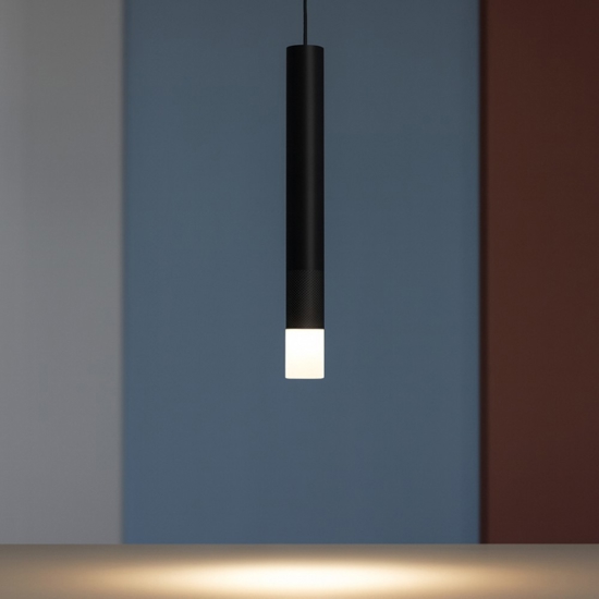 Linea light puccini lampada a sospensione nera led 2w 3000k