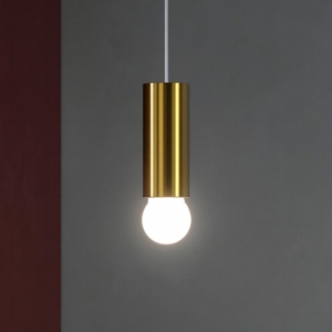 Birba linea light lampada a sospensione cilindro oro e27