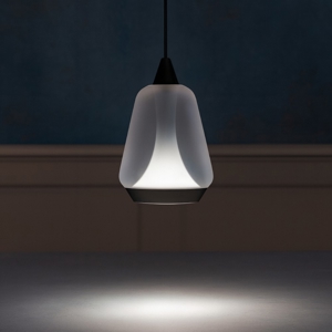 Lampada a sospensione per comodino vetro fume led 3000k