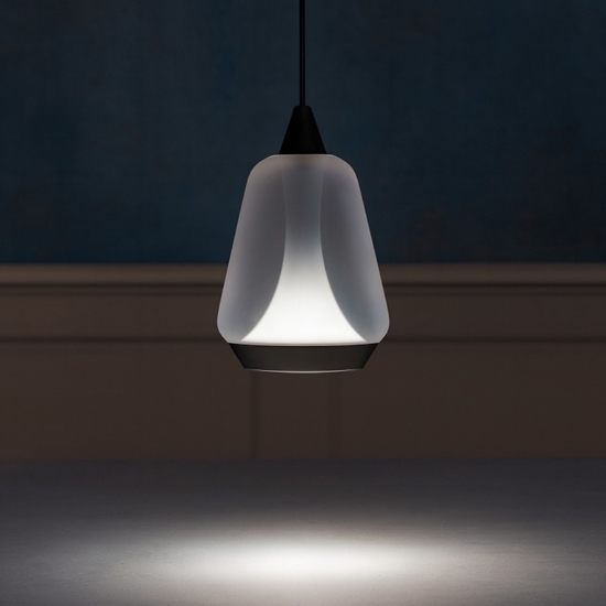 Lampada a sospensione per comodino vetro fume led 3000k