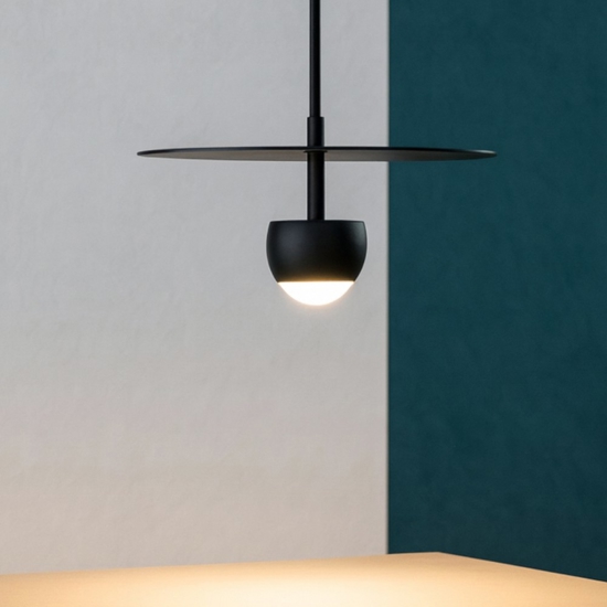 Lampada a sospensione nera per tavolo soggiorno