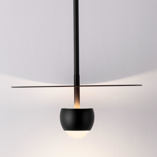 Lampada a sospensione nera per tavolo soggiorno