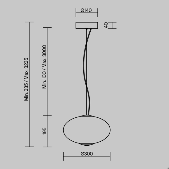 Maytoni bruma lampada a sopensione led 12w 2700k ovale dimmerabile mod397pl-l12ch27k