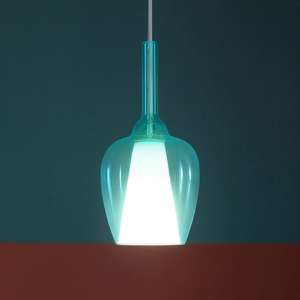 Gea luce ofelia lampada a sospensione in vetro blu