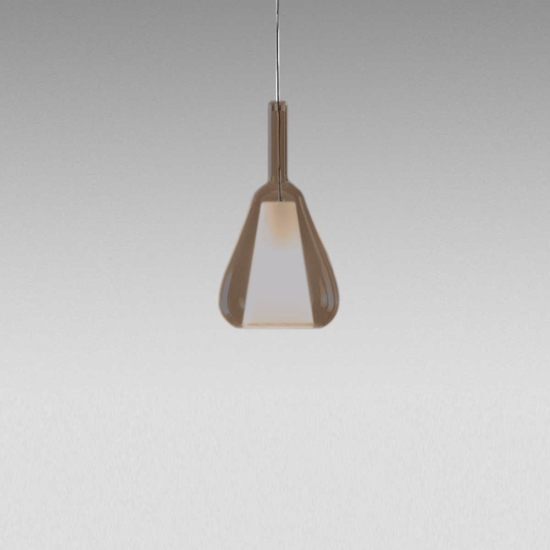 Gea luce ofelia lampada a sospensione portalampada vetro ambra fume' Gea luce ofelia lampada a sospensione portalampada vetro ambra fume'