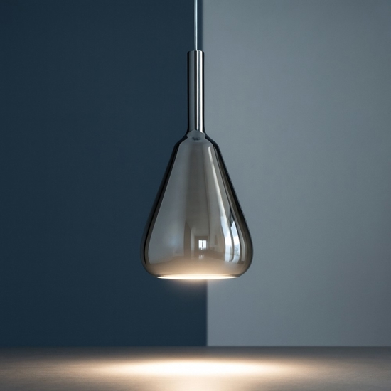 Gea luce ofelia lampada a sospensione per tavolo cucina colore cromo