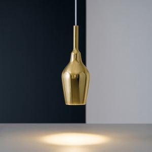 Gea luce ofelia lampada a sospensione portalampada vetro colore oro