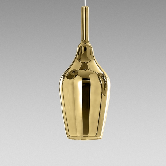 Gea luce ofelia lampada a sospensione portalampada vetro colore oro Gea luce ofelia lampada a sospensione portalampada vetro colore oro