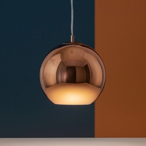 Nemo sp1 ideal lux lampada moderna a sospensione sfera vetro effetto specchio rame