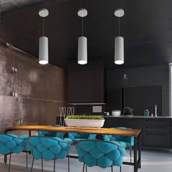 Lampada a sospensione cilindro grigio top light shape