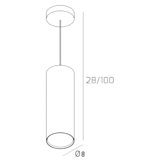 Lampada a sospensione cilindro grigio top light shape