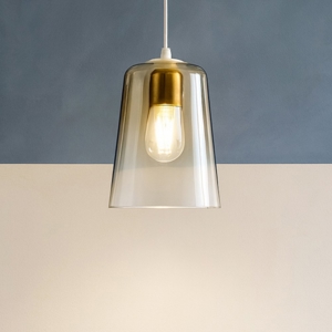 Lampada a sospensione moderna vetro ambrato