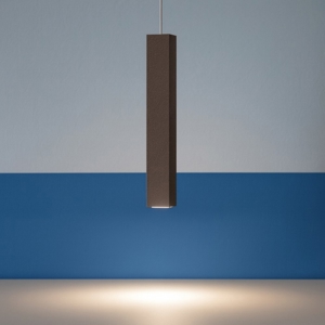 Lampada squadrata a sospensione toplight moderna marrone