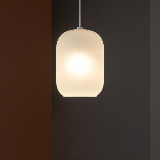 Lampada a sospensione da cucina toplight tender cromo vetro bianco