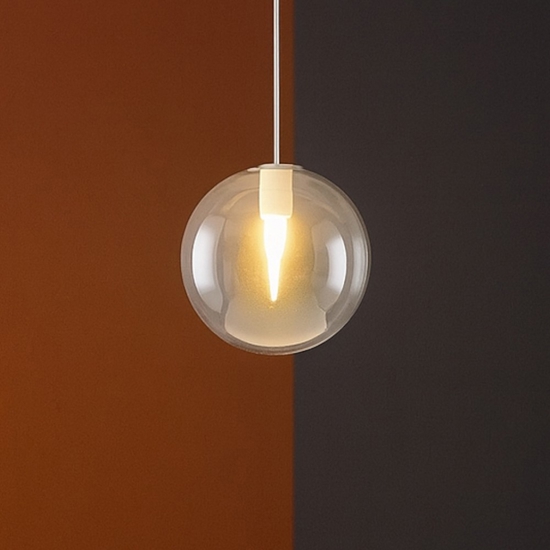 Lampada a sospensione toplight sfera vetro ambra
