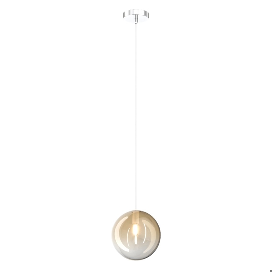 Lampada a sospensione toplight sfera vetro ambra