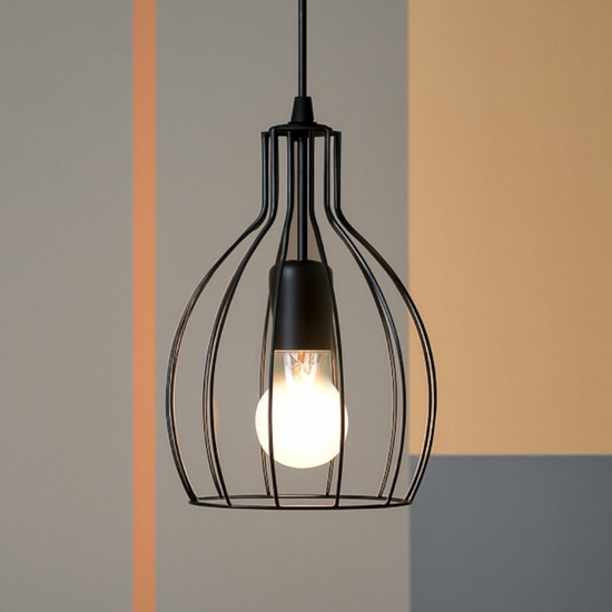 Ampolla-2 sp1 ideal lux nero lampada a sospensione per isola cucina moderna