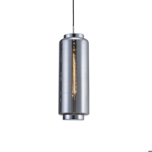 Lampada a sospensione per cucina cilindro vetro cromo grafite