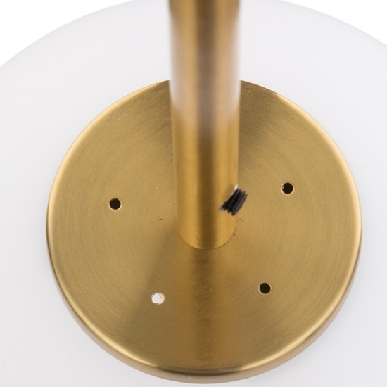 Lampada a sospensione oro sfera vetro bianco per camera da letto