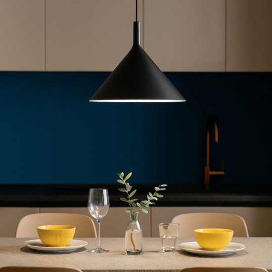Gea luce lampadario da cucina nero cono barbie