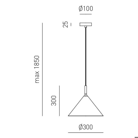 Gea luce lampadario da cucina nero cono barbie