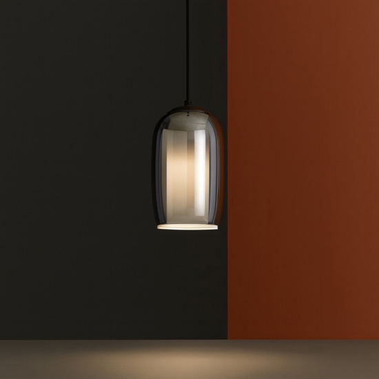 Ondaluce so bonnie fume base nero lampada pendente da comodino