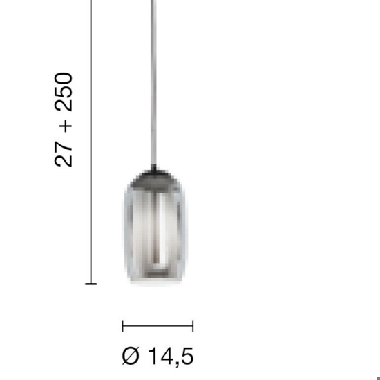 Ondaluce so bonnie fume base nero lampada pendente da comodino