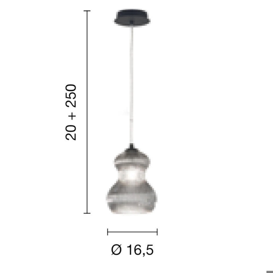 Lampada da comodino per camera da letto madagascar ondaluce vetro fume