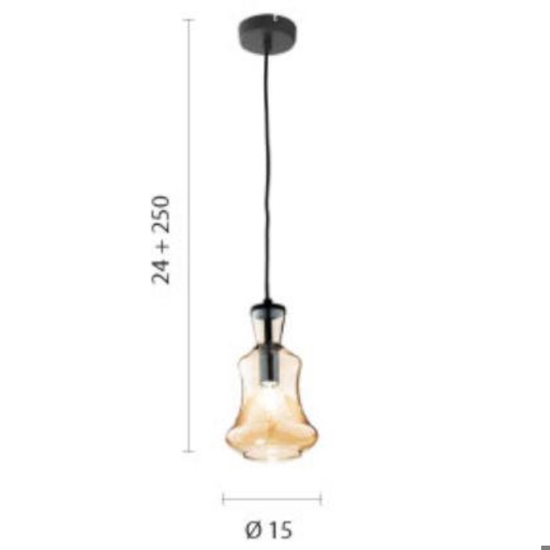 Ondaluce so pin b lampada sospensione per bancone cucina vetro fume
