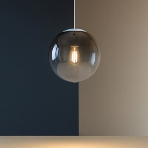 Visualizza i dettagli per Lampada sfera di vetro a sospensione toplight bronzo per comodino Lampada sfera di vetro a sospensione toplight bronzo per comodino