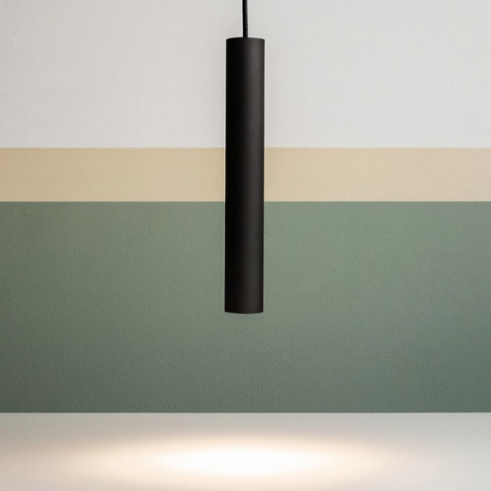 Ideal lux tube sp d4 lampada a sospensione per isola cucina nera led 3000k