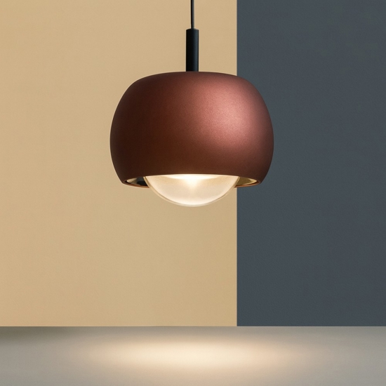 Lampada a sospensione led caffe sfera moderna per isola