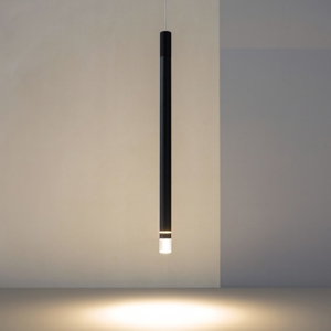 Lampada a sospensione pendente nera cilindro design per isola cucina