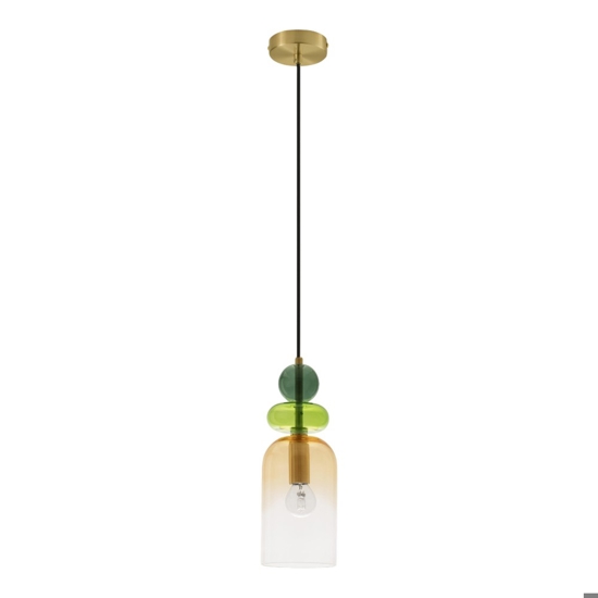 Lampada a sospensione oro vetro colorato Lampada a sospensione oro vetro colorato