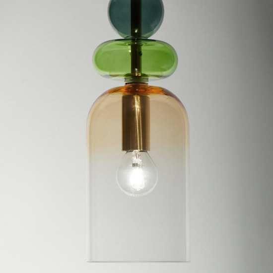 Lampada a sospensione oro vetro colorato Lampada a sospensione oro vetro colorato