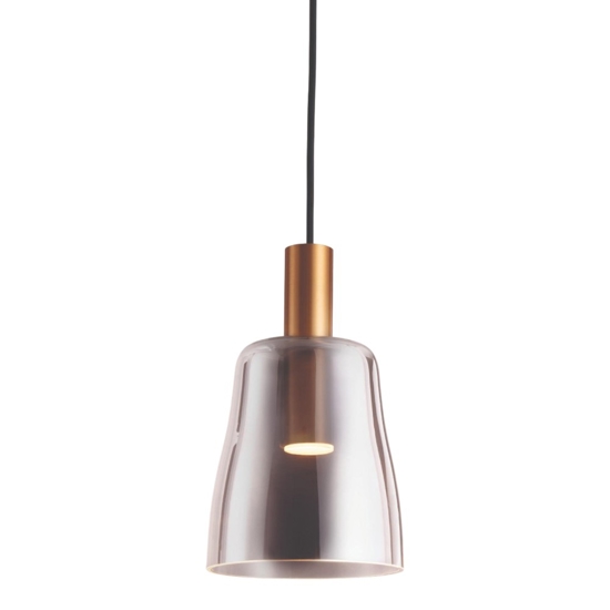 Lampada oro led 7w 3000k a sospensione vetro fume